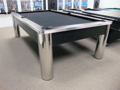 Spectrum Pool Table Contemporary Design - Chrome and black finish