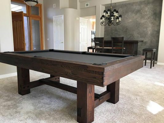 Reno Pool Table with optional Dining Top | Rustic Dark Chestnut Finish
