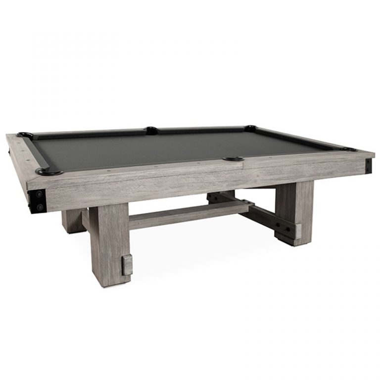 The Silverton 8 Foot Pool Table Rustic Wood Natural Grey Finish